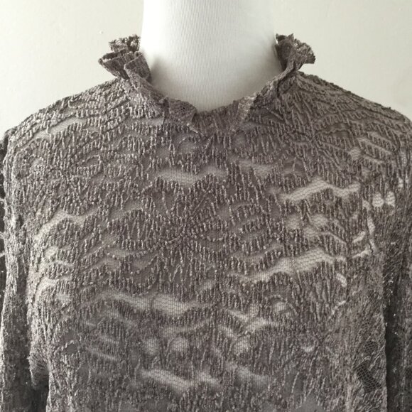 Anthropologie Eri + Ali Lace/Net Blouse l - Picture 3 of 11